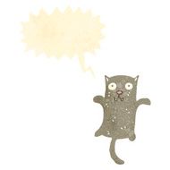 retro cartoon cat with speech bubble N9