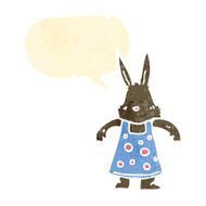 retro cartoon rabbit in dress N2