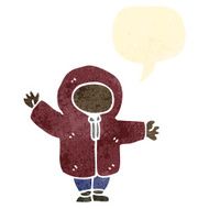 retro cartoon boy in hooded top