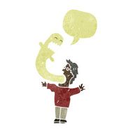 retro cartoon man possessed by ghost