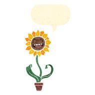 retro cartoon sunflower N3