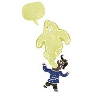 retro cartoon man possessed by ghost N2