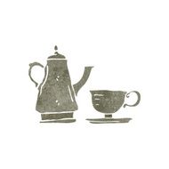 retro cartoon coffee set