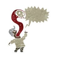 retro cartoon man possessed by ghost N3