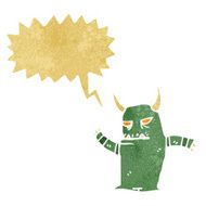 retro cartoon shouting monster
