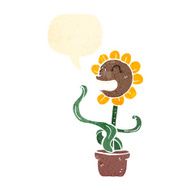 retro cartoon sunflower N4