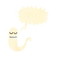retro cartoon ghost with speech bubble N5