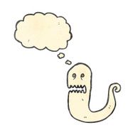 ghost with thought bubble cartoon N27