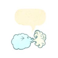 retro cartoon blowing cloud