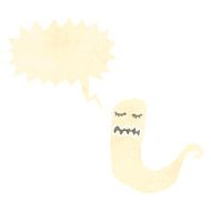 retro cartoon ghost with speech bubble N6