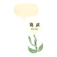 retro cartoon cute flower