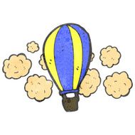 retro cartoon hot air balloon