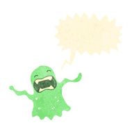 retro cartoon shrieking ghost N4