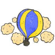 retro cartoon hot air balloon N3