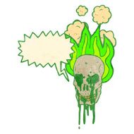 retro cartoon slimy skull N3
