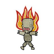 retro cartoon malfunctioning robot