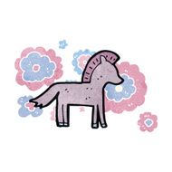 retro cartoon horse