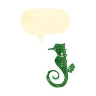 retro cartoon sea horse N7