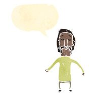 retro cartoon man with handlebar mustache talking