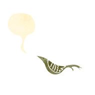 retro cartoon bird with speech bubble N4