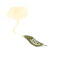 retro cartoon bird with speech bubble N5