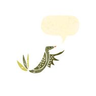 retro cartoon bird with speech bubble N6