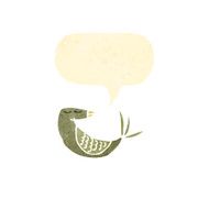 retro cartoon bird with speech bubble N7