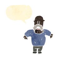 retro cartoon man iwth big mustache and speech bubble