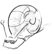Cartoon snail in sunglasses