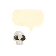 retro cartoon alien skull