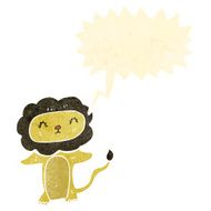 retro cartoon little lion
