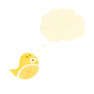 retro cartoon little yellow bird