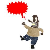 retro cartoon angry man