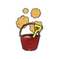 retro cartoon bucket and spade N2