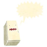 retro cartoon shrieking refrigerator