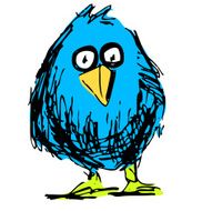 Cute bird in cartoon style