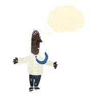 retro cartoon man with thought bubble N2