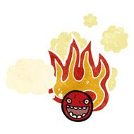 retro cartoon burning face symbol