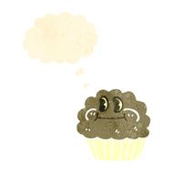 retro cartoon chocolate muffin