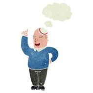retro cartoon man with idea N2
