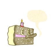 retro cartoon cake slice