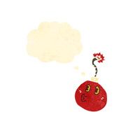 retro cartoon bomb with thought bubble N2