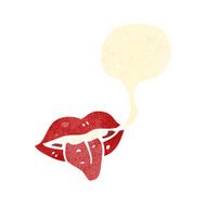 Retro Cartoon Mouth Sticking Out Tongue N2