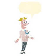 retro cartoon man with speech bubble N3