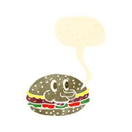 retro cartoon burger