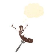 sausage on fork cartoon character