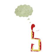 retro cartoon snake with thought bubble N3