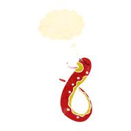 retro cartoon snake with thought bubble N4