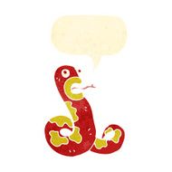 retro cartoon snake with speech bubble N2