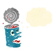 retro cartoon canned food